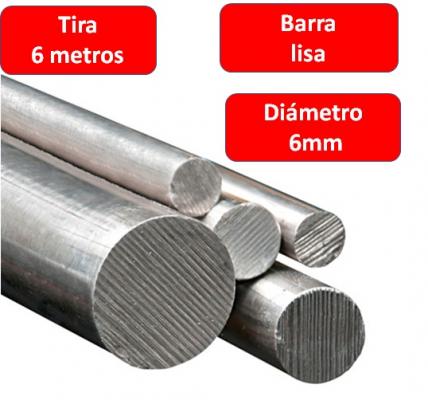 Fierro redondo liso 6m