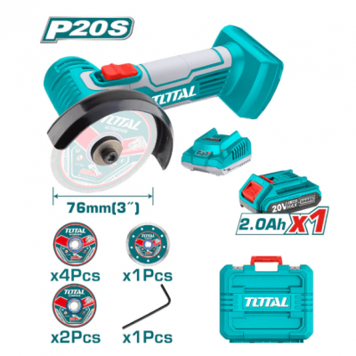 Esmeril angular Inalambrico 3" Total