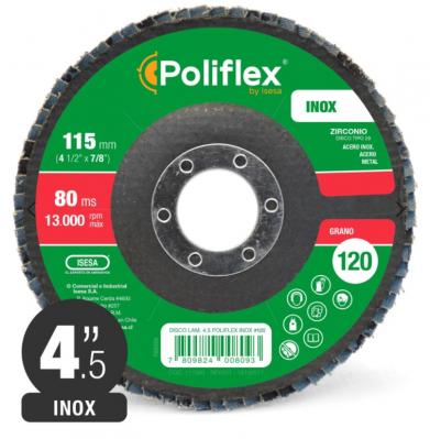 Disco Laminado Zirconio Inoxidable de 4.1/2"