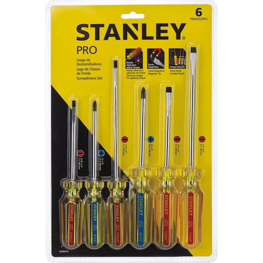 Juego atornilladores Stanley PRO 6Pza