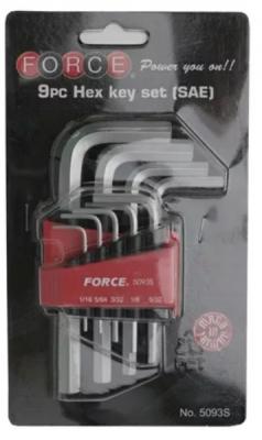 Juego llaves allen pulgada corta 9Pza