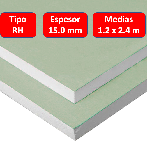 Yeso Carton tipo RH 15mm