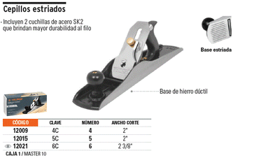 Cepillo Madera base estriada Truper 5C (12015)