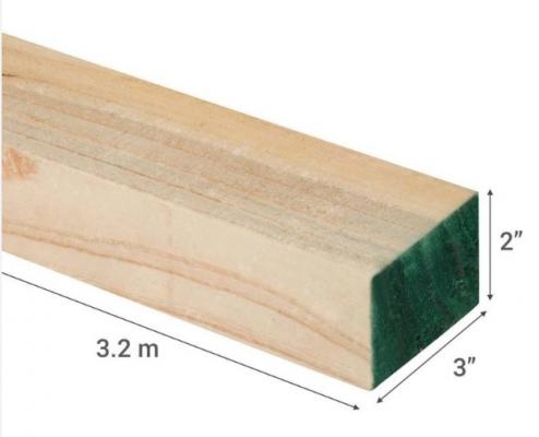 Madera Pino Bruto 2" x 3"